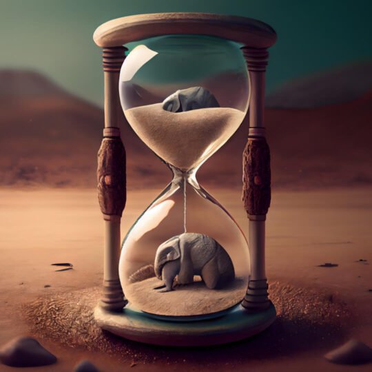 Hourglass with Elephant